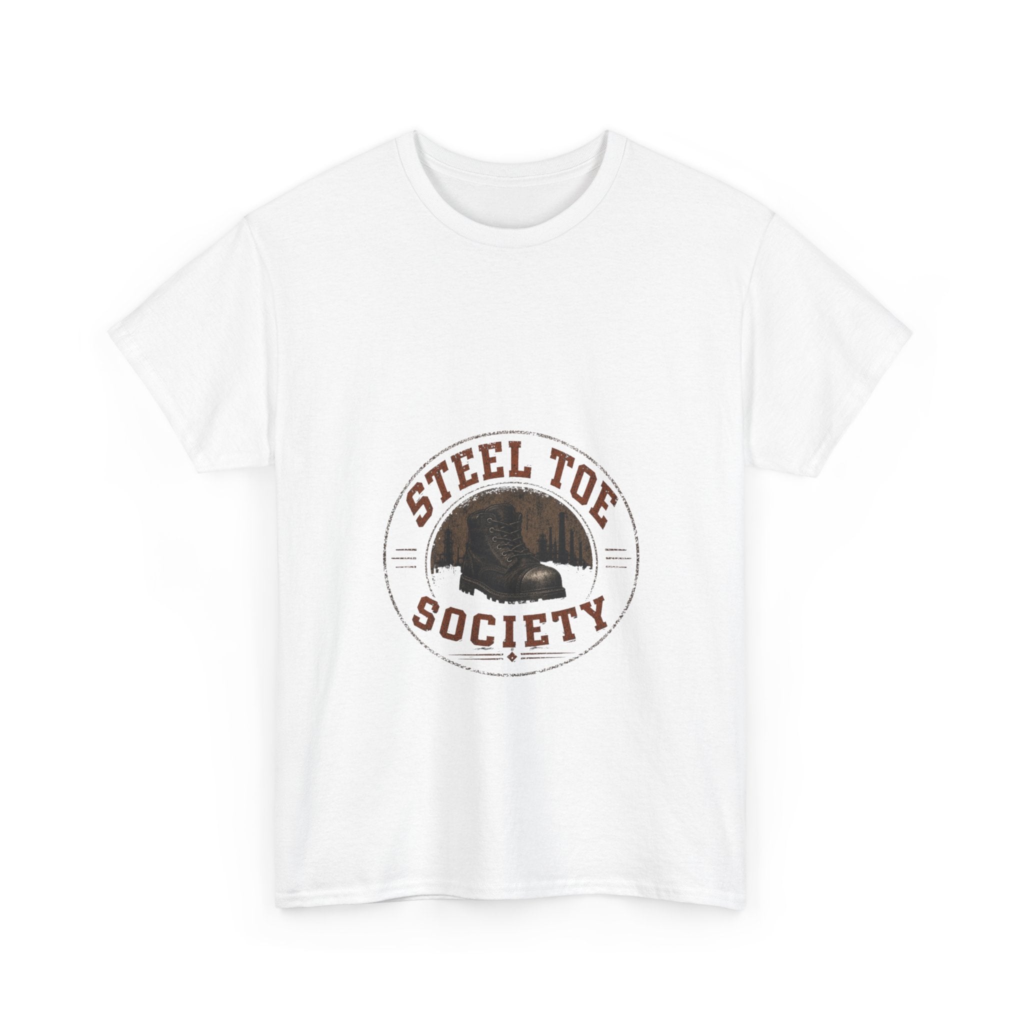 Steel Toe Society Tee | Work Boot Logo Shirt, Construction Crew Graphic