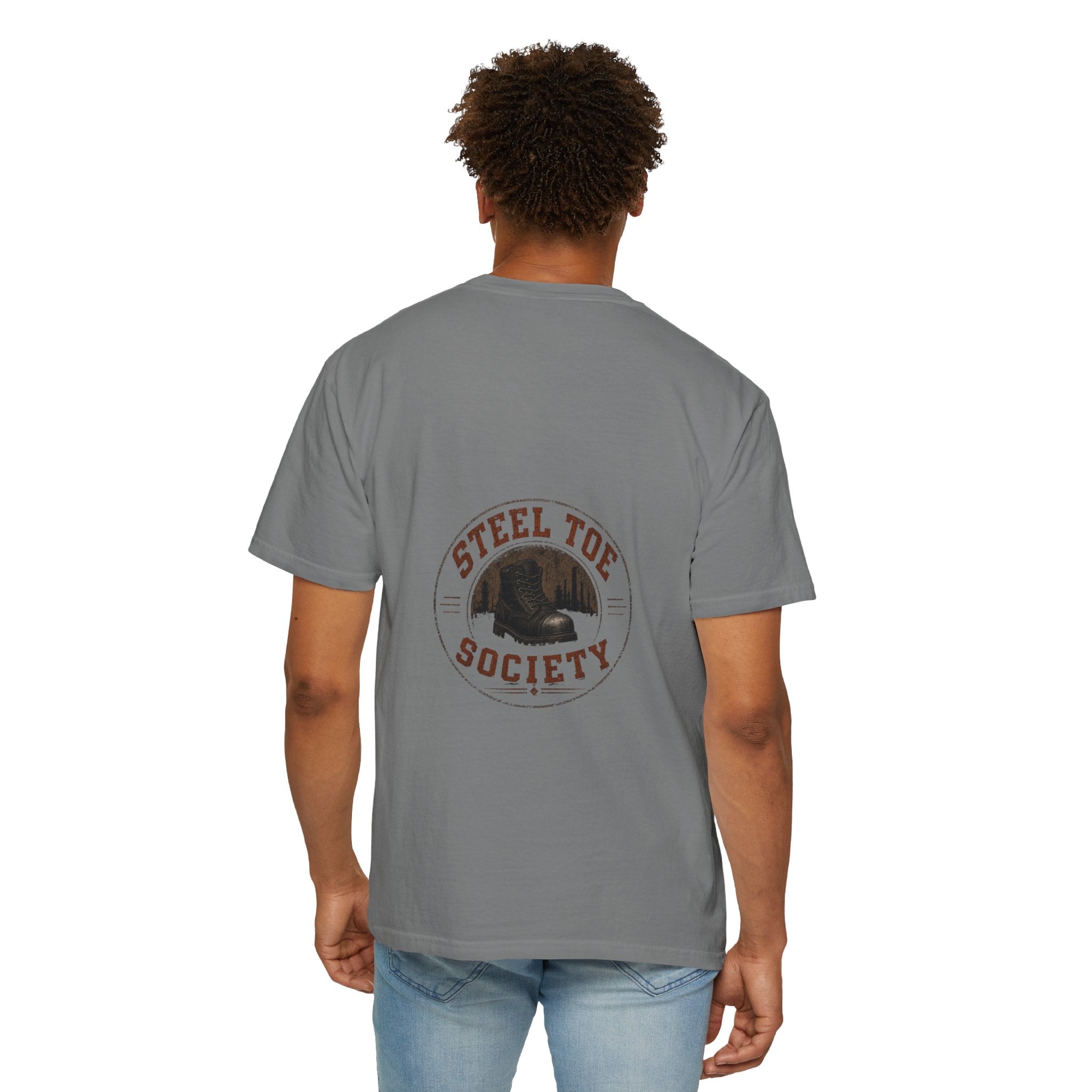 Steel Toe Society Graphic T-shirt | Work Boot Logo, Vintage Patch Design