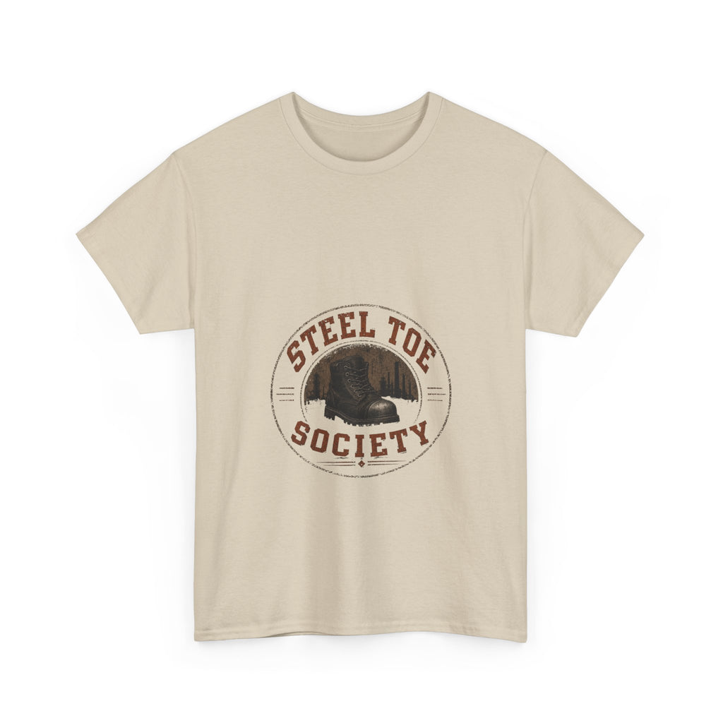Steel Toe Society Tee | Work Boot Logo Shirt, Construction Crew Graphic