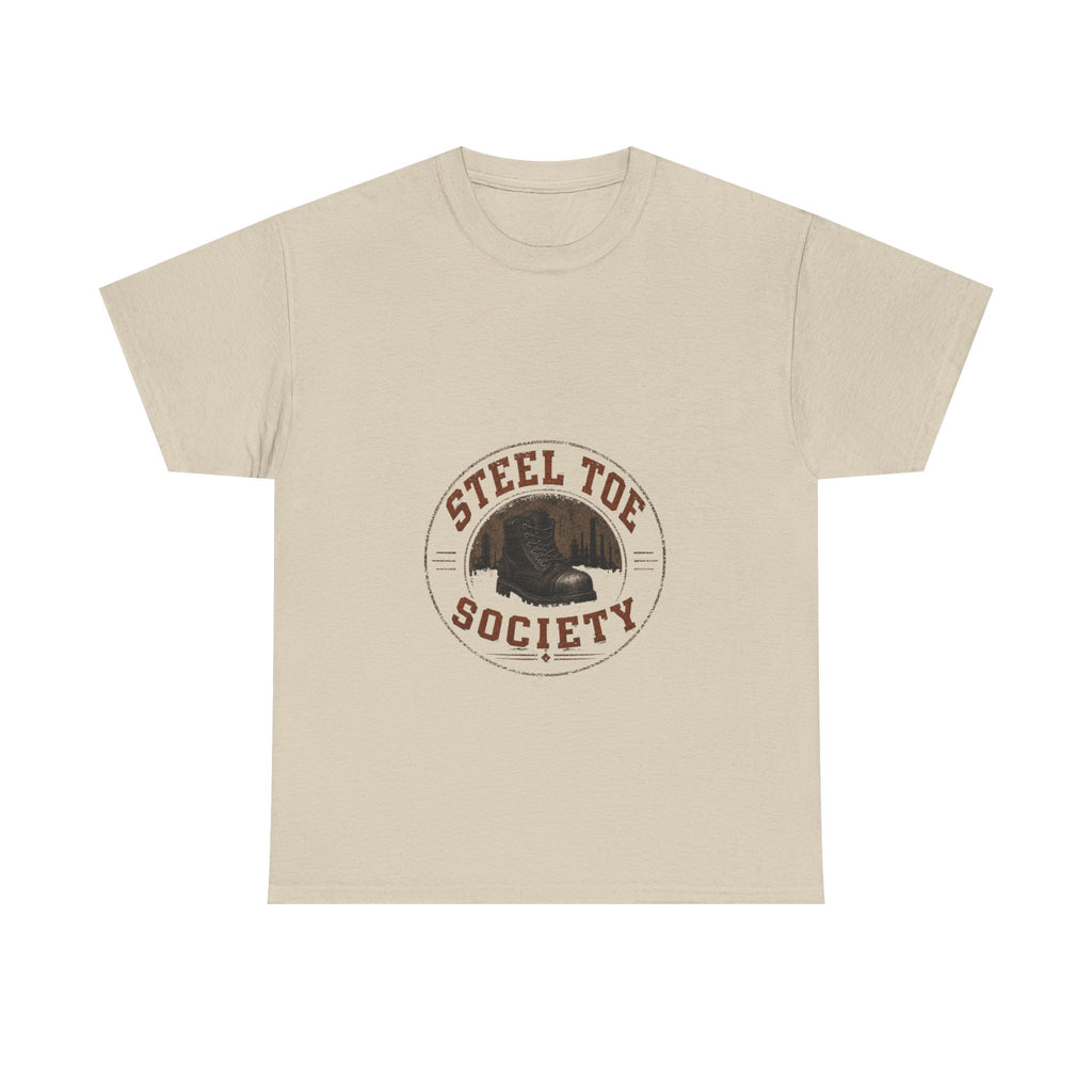 Steel Toe Society Tee | Work Boot Logo Shirt, Construction Crew Graphic