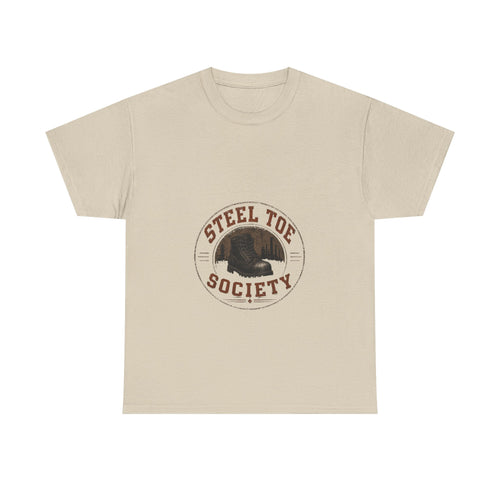 Steel Toe Society Tee | Work Boot Logo Shirt, Construction Crew Graphic