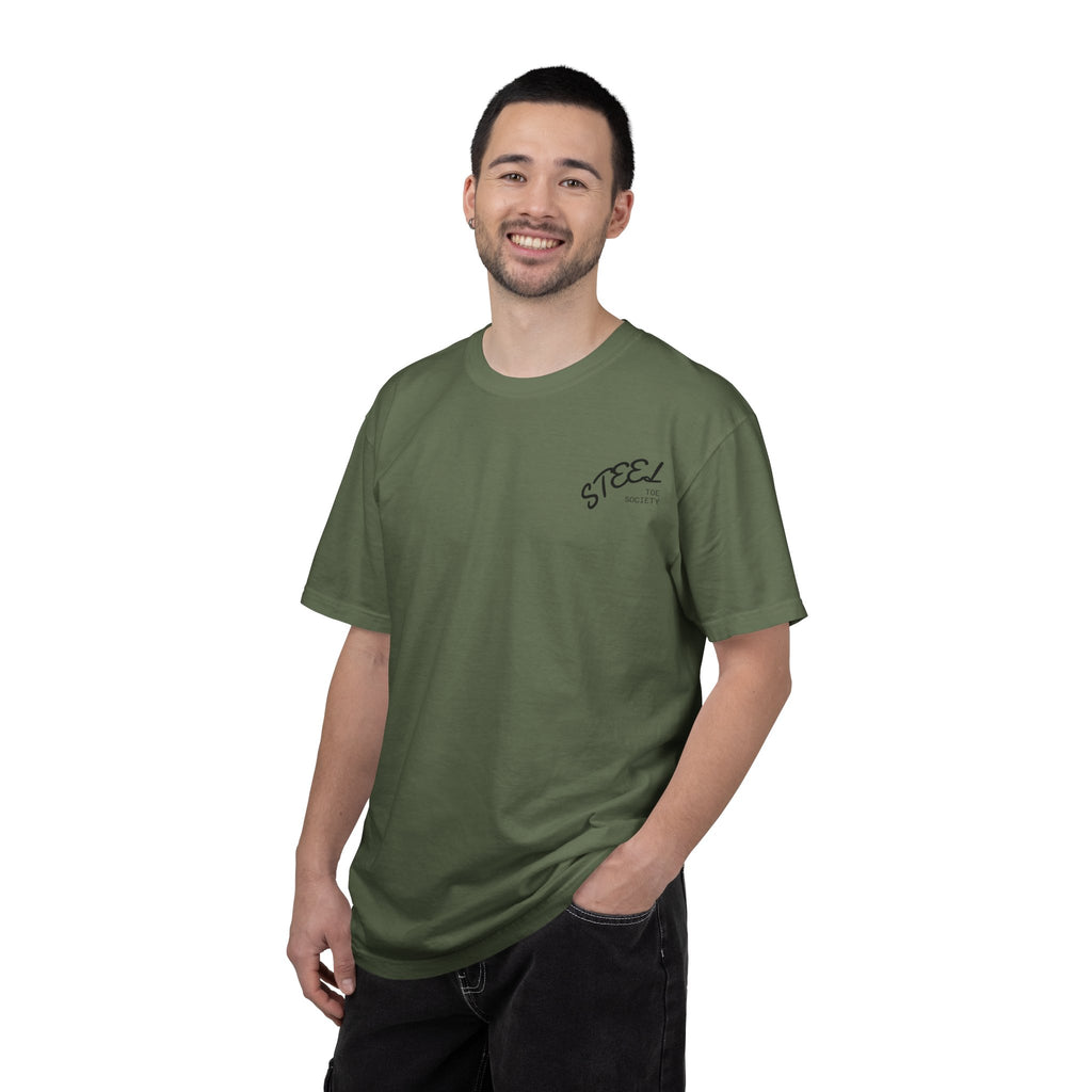 Steel Toe Society Graphic T-shirt | Work Boot Logo, Vintage Patch Design