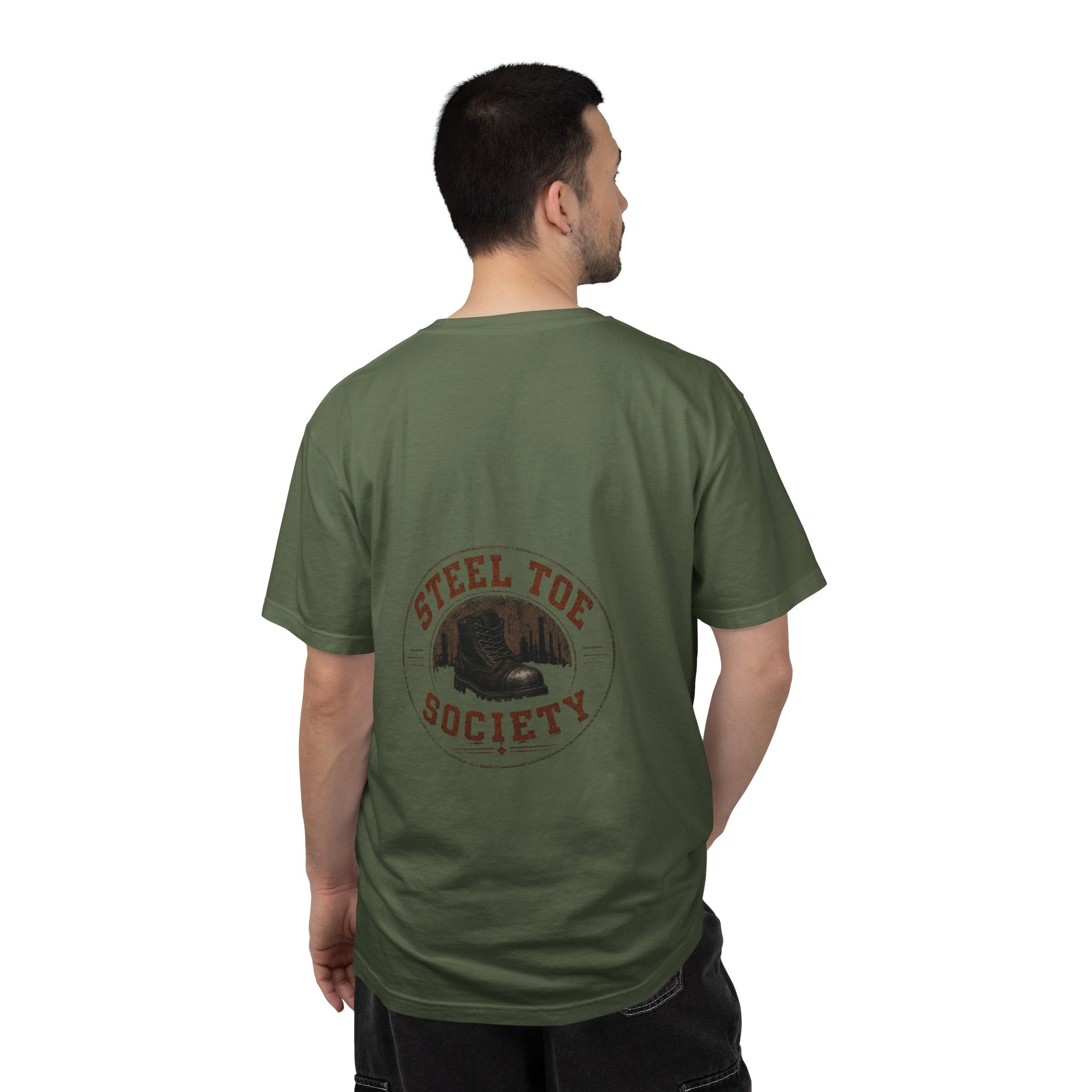Steel Toe Society Graphic T-shirt | Work Boot Logo, Vintage Patch Design