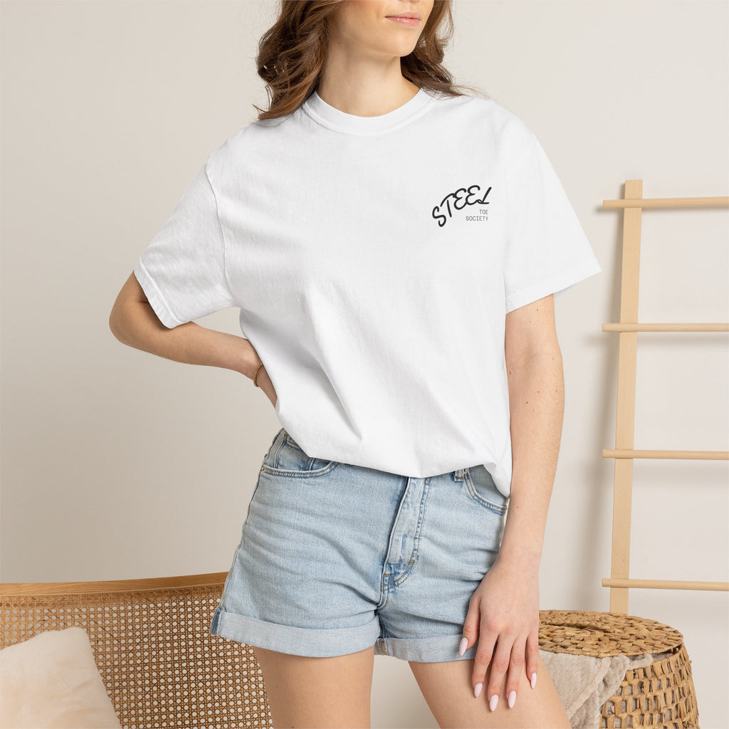 Steel Toe Society Graphic T-shirt | Work Boot Logo, Vintage Patch Design