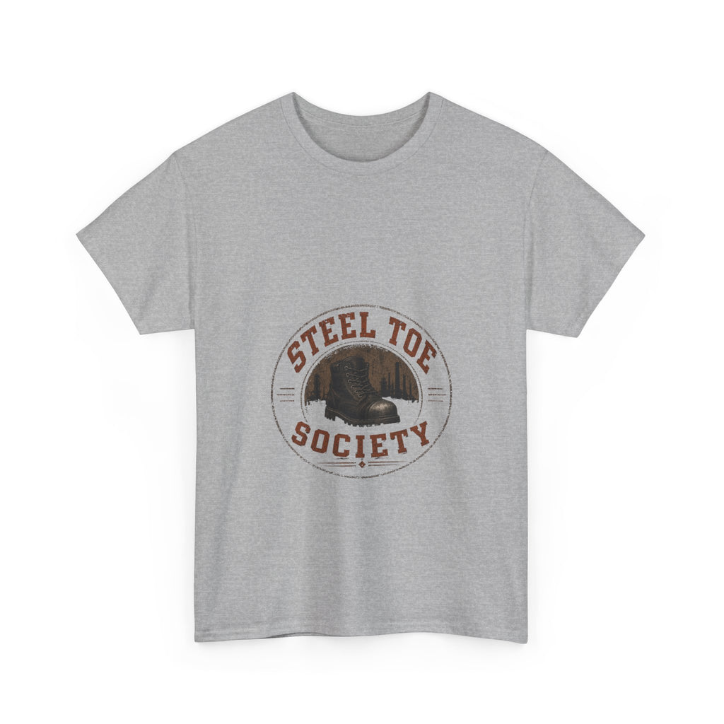 Steel Toe Society Tee | Work Boot Logo Shirt, Construction Crew Graphic