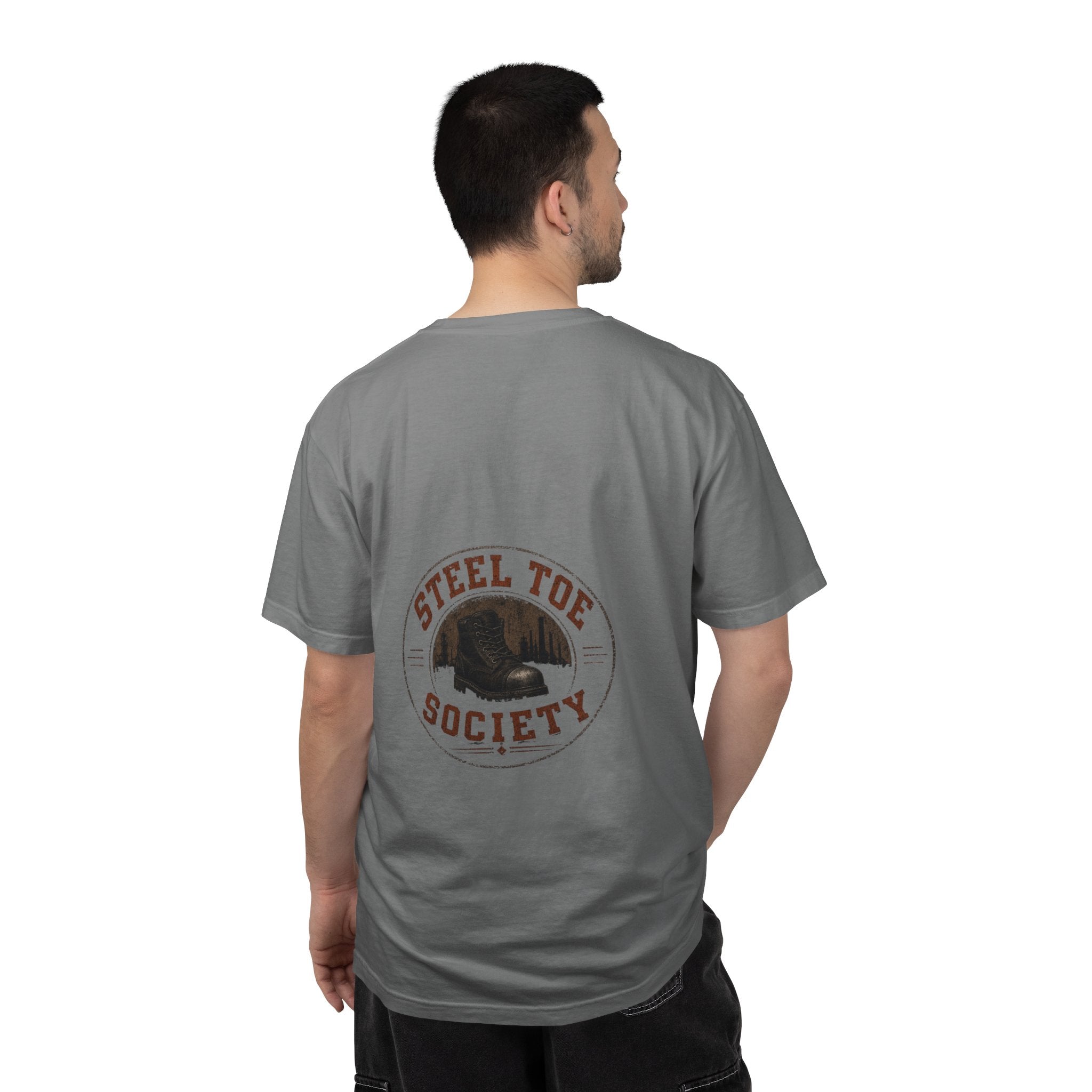 Steel Toe Society Graphic T-shirt | Work Boot Logo, Vintage Patch Design