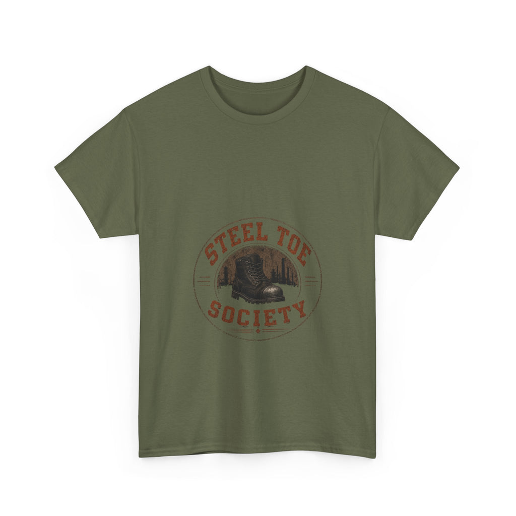 Steel Toe Society Tee | Work Boot Logo Shirt, Construction Crew Graphic