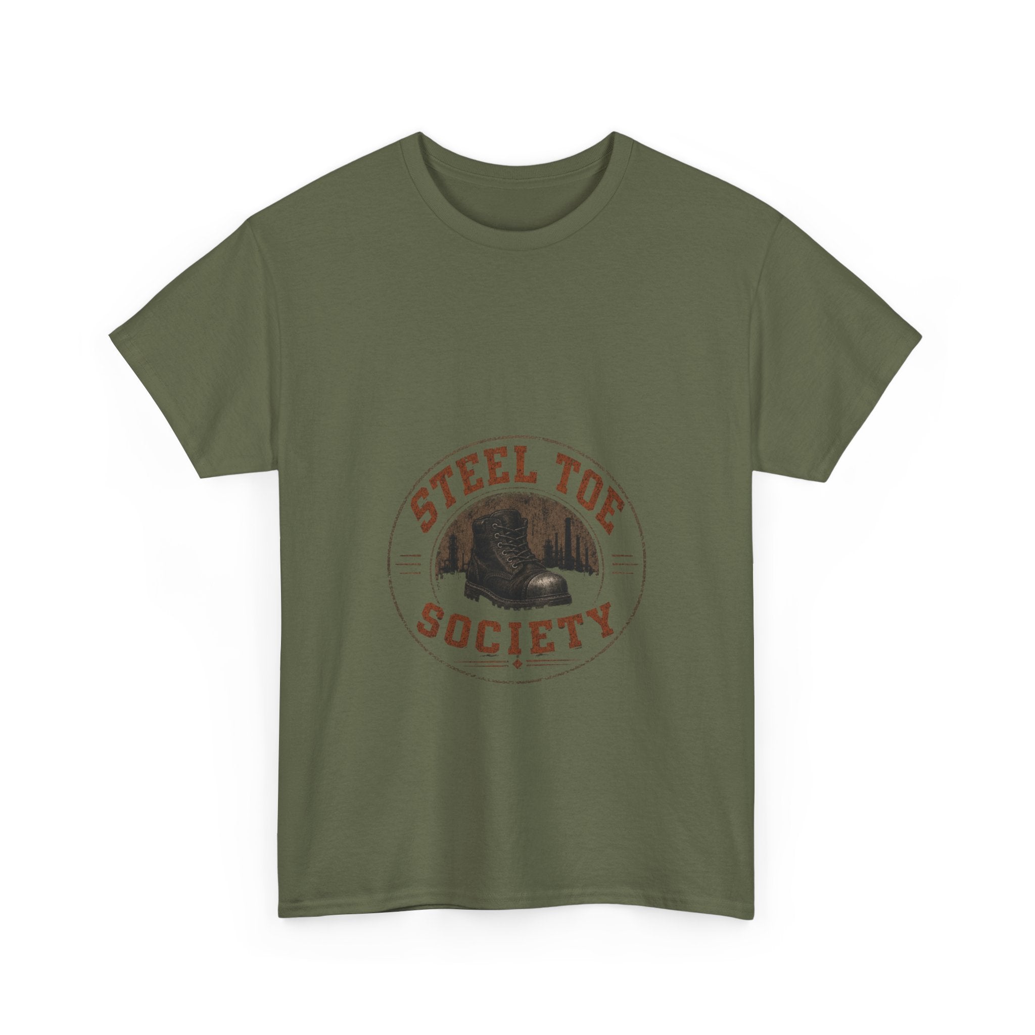 Steel Toe Society Tee | Work Boot Logo Shirt, Construction Crew Graphic